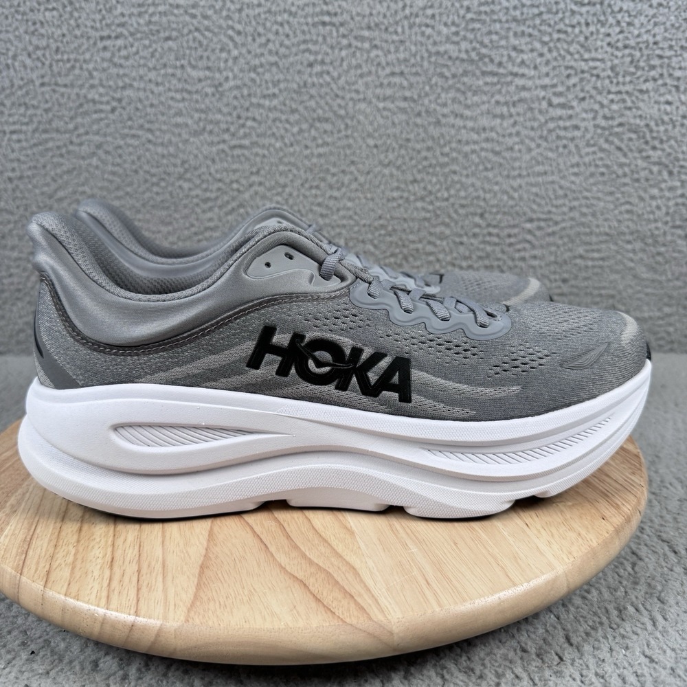 Hoka Bondi 9 Mens Size 12 Galactic Grey Road Running Shoes Sneakers 1162011 GCTC